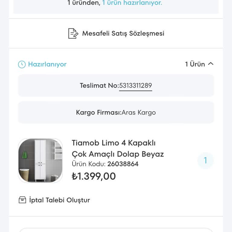 A101 Tiamob Dolabı 1 Ay Oldu Göndermiyor
