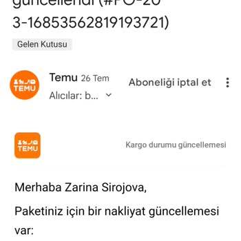 Temu Teslimat Süresi Doldu