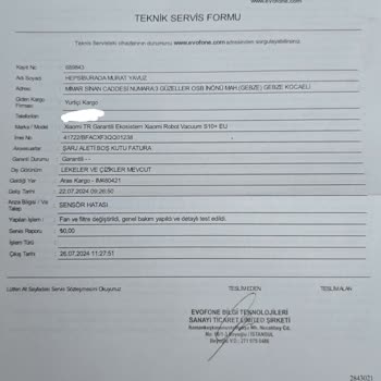 Hepsiburada'dan Aldığım Robot Süpürgenin Tamir Edilmeyip Geri Gelmesi