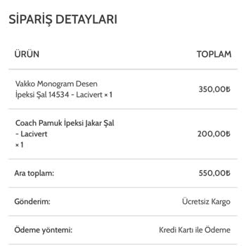 Organic Scarfs Ürünleri Yollamıyor Satmıyor Para İadesi Yapmıyor