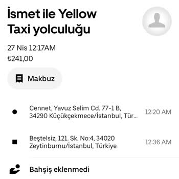 Uber Yolculuğunda Fazladan Ücret Kesilmesi