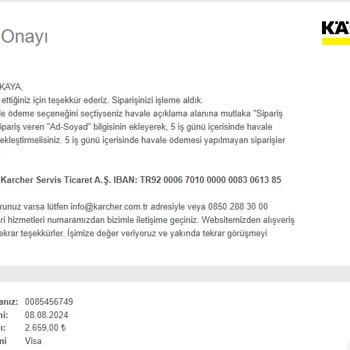 Karcher Türkiye Online Alışveriş Ve Müşteri Hizmetleri Sorunu