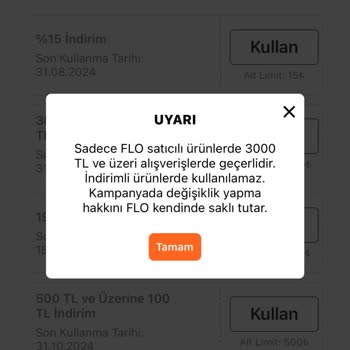 FLO Ayakkabı FLO Mobil Uygulamada İndirim Kodu Sorunu
