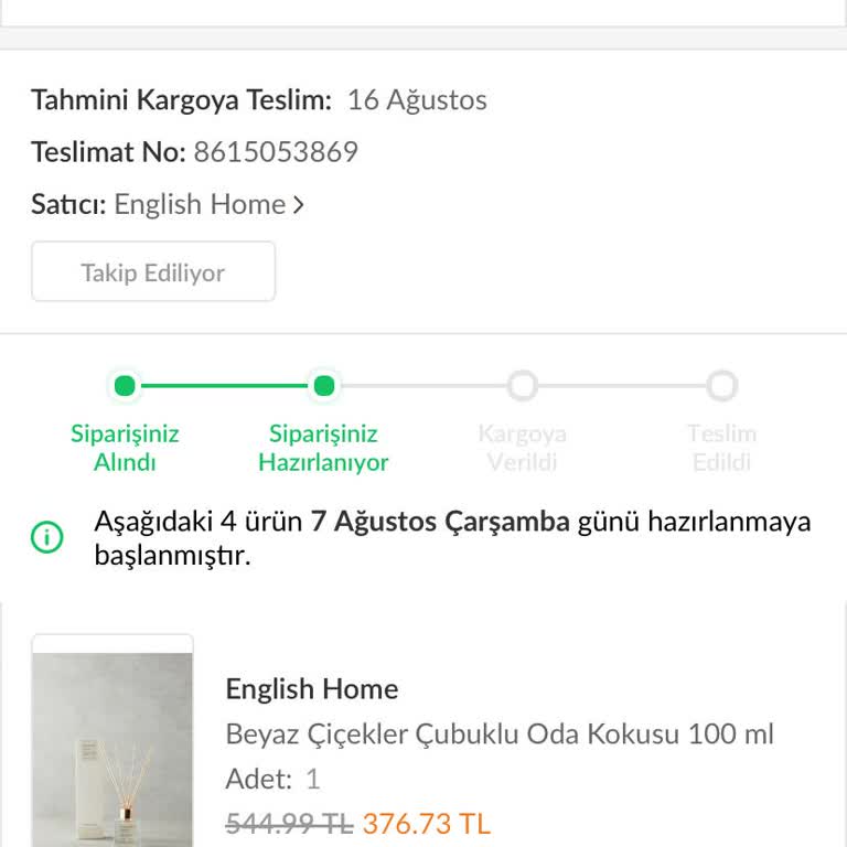 English Home Siparişim 10 Gündür Gönderilmiyor Ve İptal Edilmiyor