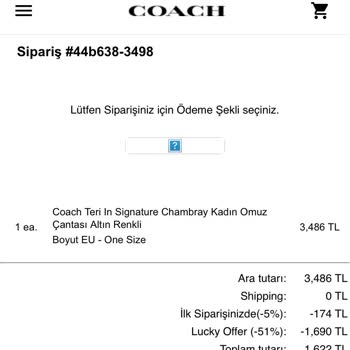 Coach Türkiye Mağazaları Çantam Yaklaşık 2 Aydır Elime Ulaşmadı
