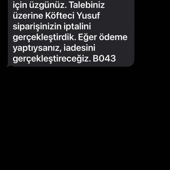 Yemeksepeti Teslim Edilmeyen Sipariş