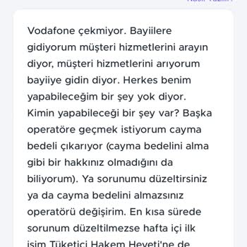 Vodafone Çekim Sorunu ve Çözüm Eksikliği