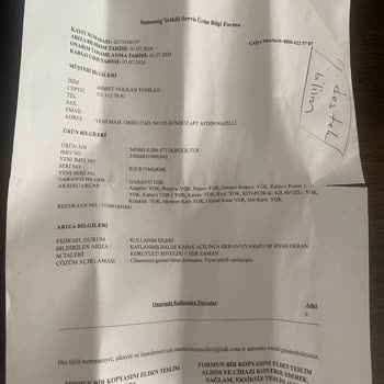 Samsung Z Flip 3 Ekran Menteşe Sorunu BDH Şikayet