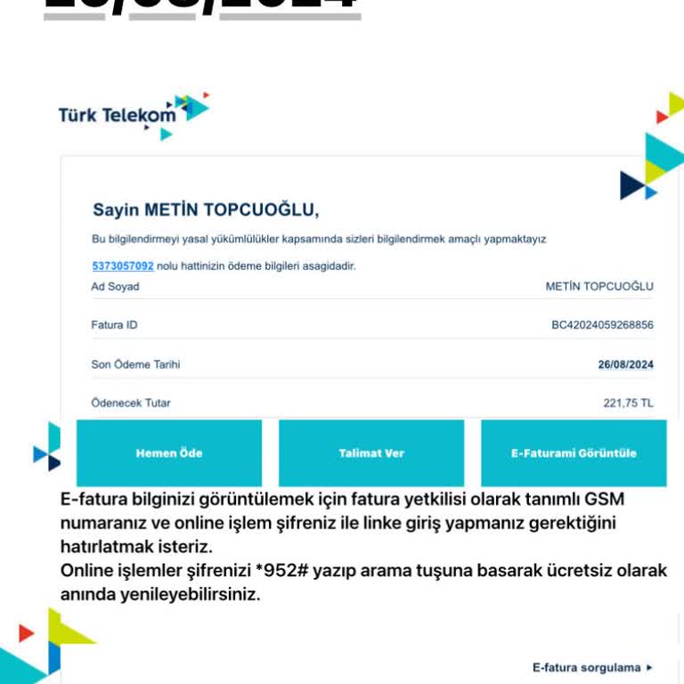 Türk Telekom Da Bana Ait Olmayan Bir Numaranın Şahsıma Borçlu Çıkması