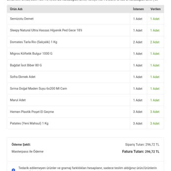 Migros Hemenin Rastgele Ürün Göndermesi