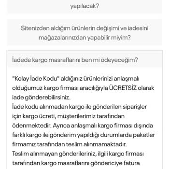 Reebok Eksik İade Yapıyor