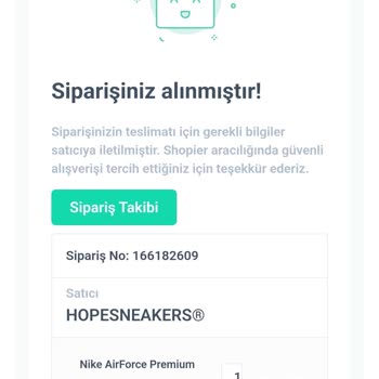 Shopier Hopesneakers Ürün Değişim Mağduriyeti