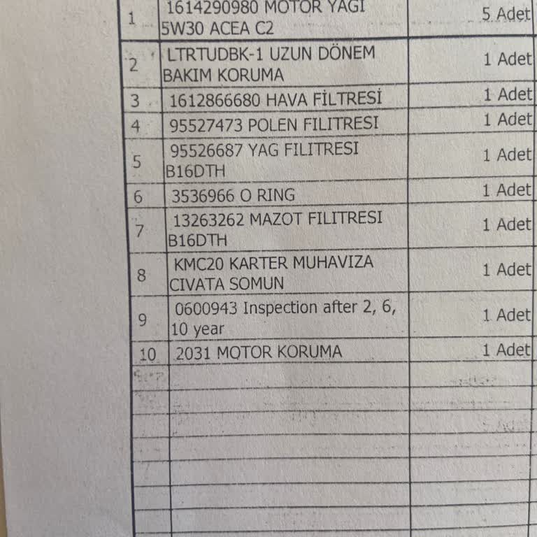 Mepa Otomotiv Periyodik Bakımda Opel Onayı Bulunmayan Yağ Kullanılması