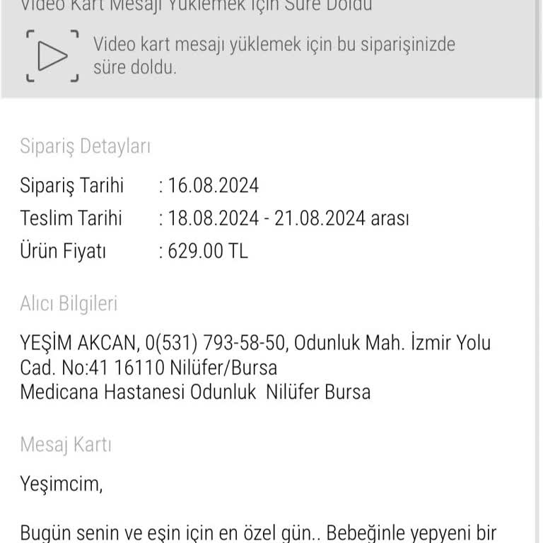 Taze Çiçek Sipariş İptali/ Veya Adres Değişikliği Hk