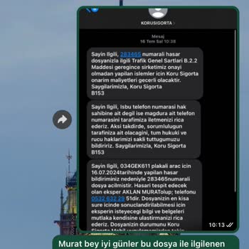 Koru Sigorta Ekspertiz Yapan Personel Telefonlarımıza Cevap Vermiyor.