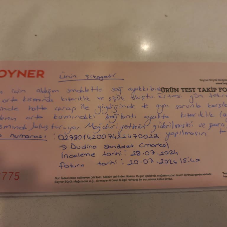 Boyner Test Sonucu İçin Dönüş Yapmıyor