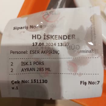 HD İskender'de Kuru Pide Hayal Kırıklığı