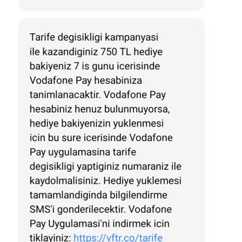 Vodafone Pay 750 TL Hediye Bakiyeyi Hala Yatırmadı.