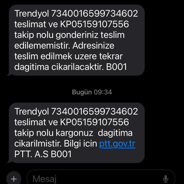 Eskişehir PTT Kargo Teslim Yapmıyor