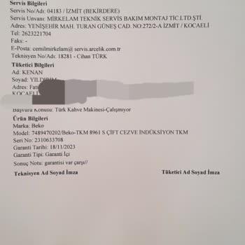 Beko Tkm 8961 S Türk Kahve Makinesi Sürekli Arıza Yapması