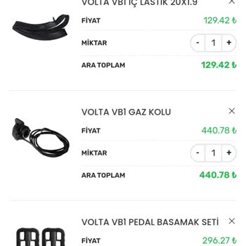 Volta VB1 Katlanabilir Bisiklet Gaz Kolu Hk.