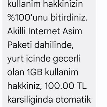 Tarife Aşım Ücreti ve Hediye İnternet Yanıltması