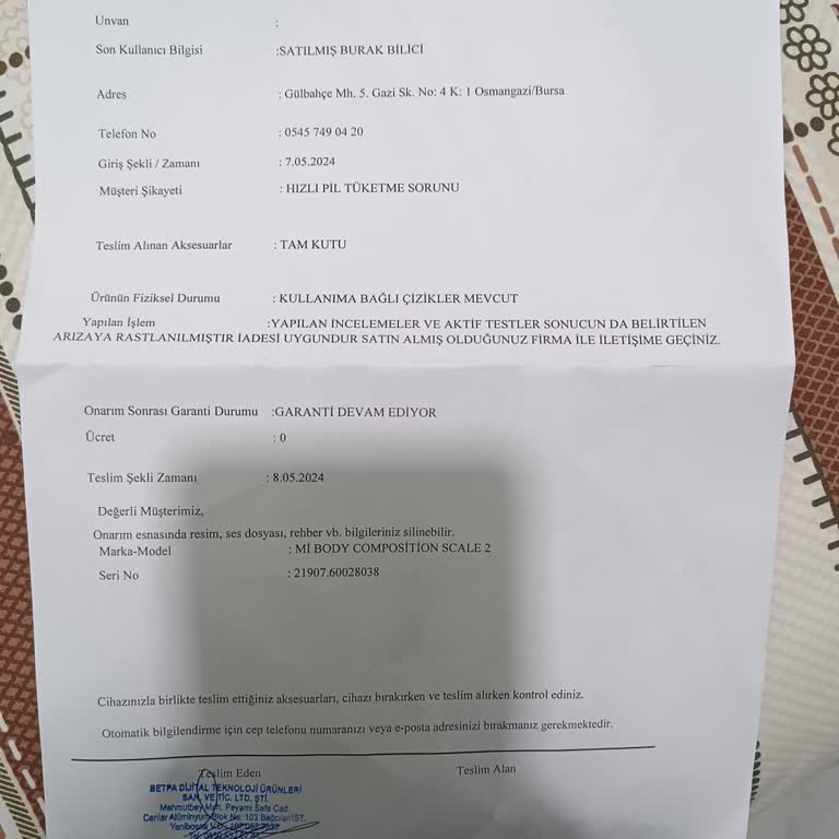 Ürünü Epttavm Ve Ticary Adlı Firma İade Kabul Etmiyor