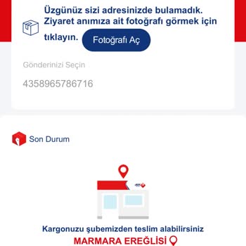 Aras Kargo Marmara Ereğlisi Şubesi Teslimat Sorunu