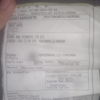 PTT Kargo Gönderdiğim Ürünün Teslim Edilmemesi