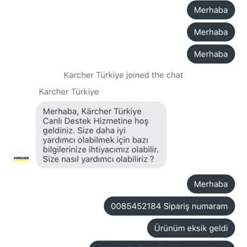 Karcher Eksik Gelen Ürün Sonrası Müşteri Hizmetlerine Ulaşamıyorum.