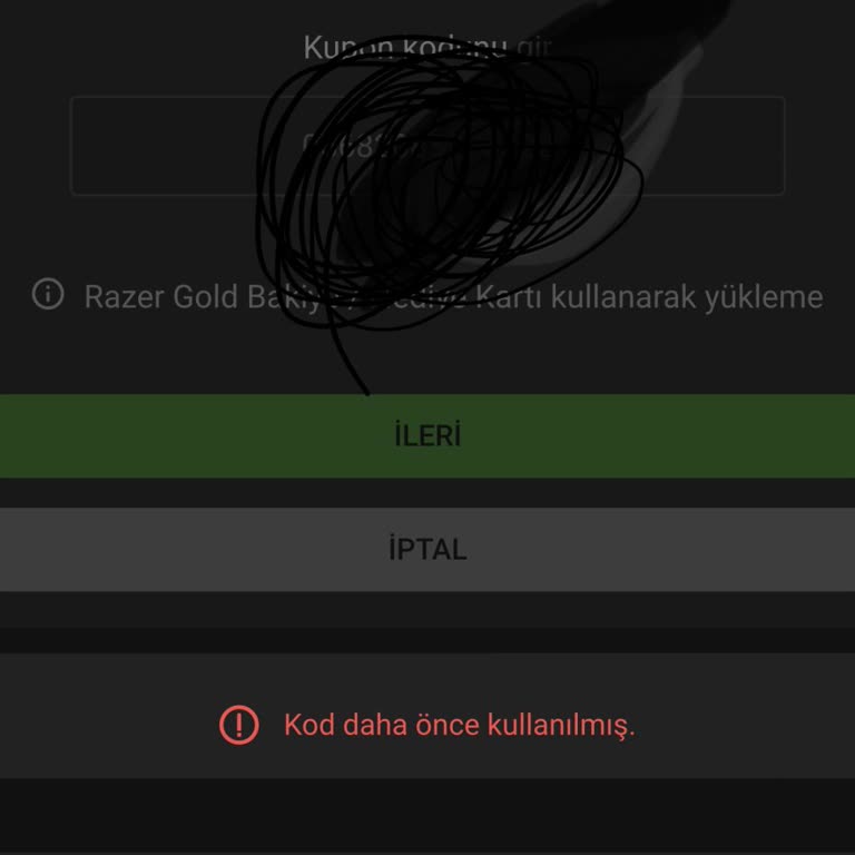 Ef Digital Satın Alınan Razer Gold Kodlarının Kullanılmış Çıkması