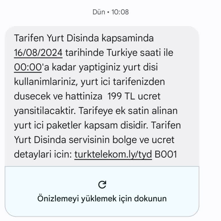 Türk Telekom Yanlış Yurt Dışı Ücretlendirmesi