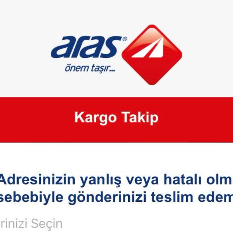 Aras Kargo Setbaşı Şubesi Teslim Etmeme