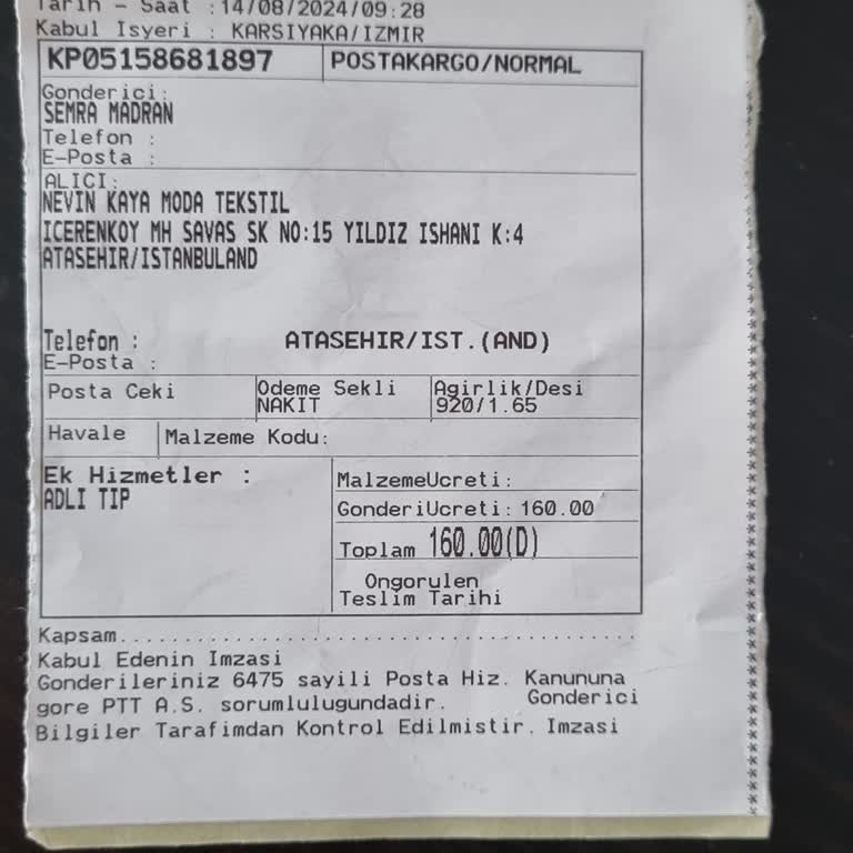 PTT Kargo İstanbul, İçerenköy PTT Şubesi Paketimi Teslim Etmiyor