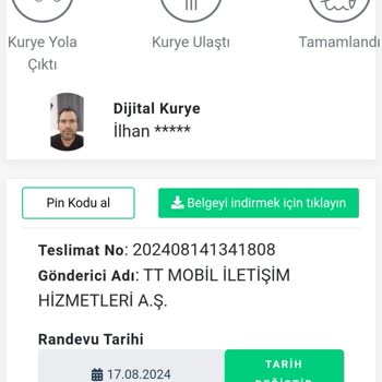 Türk Telekom Dijital Kurye Sim Kart Sipariş Teslimi