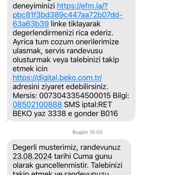 Çanakkale Merkez Beko Servisi Şikayet