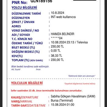 Pegasus Hava Yolları Yüzünden Otobüs Biletimiz Yandı