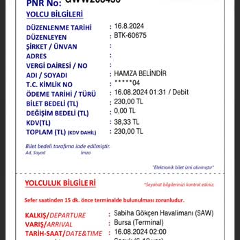 Pegasus Hava Yolları Yüzünden Otobüs Biletimiz Yandı