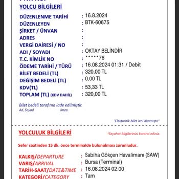 Pegasus Hava Yolları Yüzünden Otobüs Biletimiz Yandı