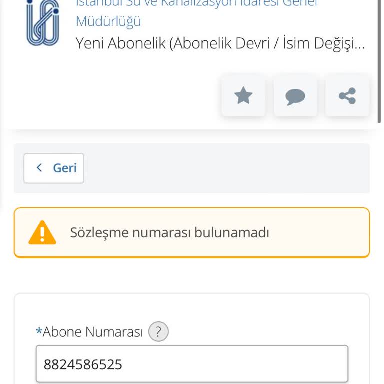 İBB - İstanbul Büyükşehir Belediyesi Sözleşme Numarası Bulunamadı Uyarısı
