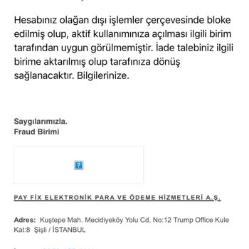 Payfix Geri İade İstiyorum