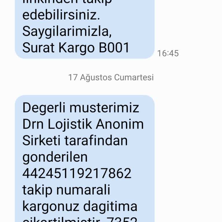 Sürat Kargo Yanlış Kod Sorunsalı