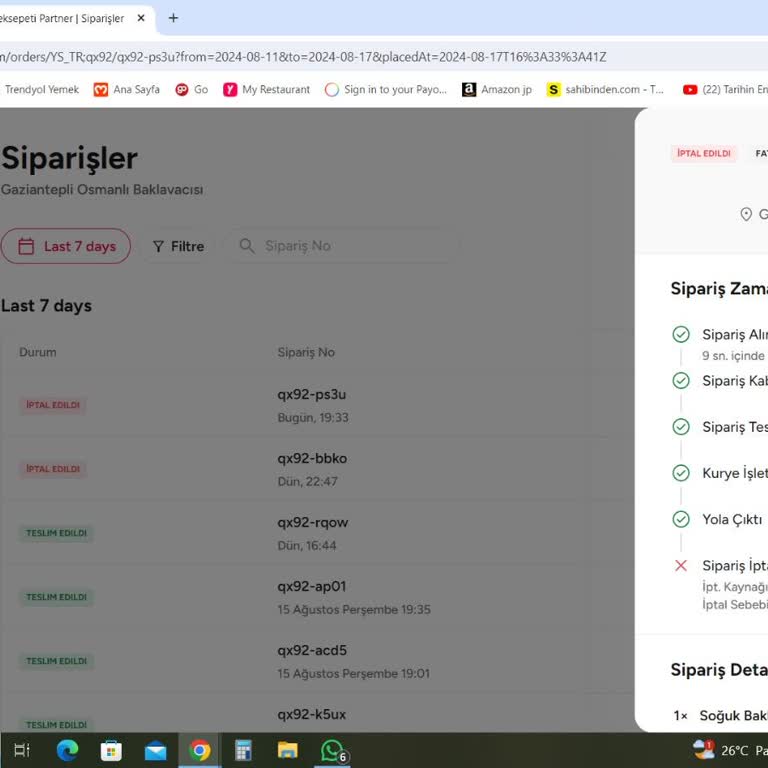 Yemek Sepeti'nde Sürekli Yaşanan Sipariş Sorunları