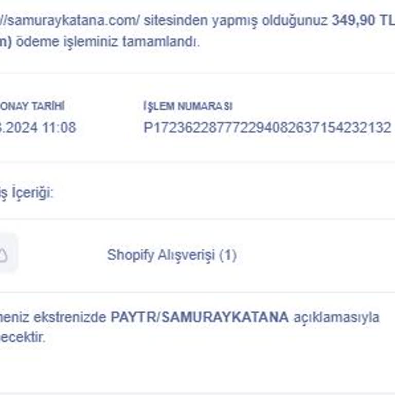 Samuray Katana Sipariş Verdim, Ne Kargo Ne De Geri Dönüş Var!