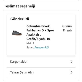 Amazon Columbia Marka Ayakkabıda Teslimat Ve Stok Sorunu