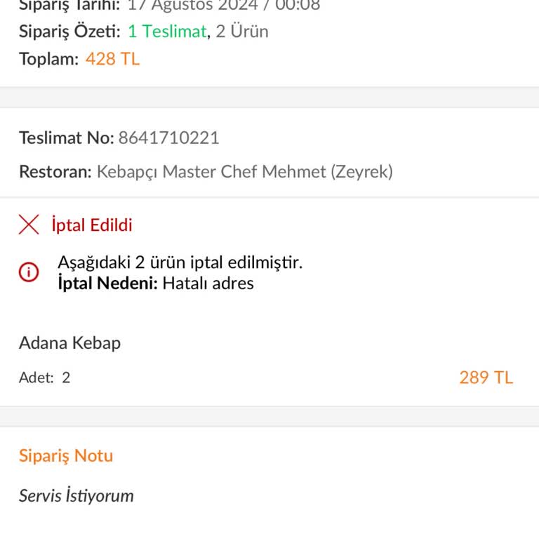 Trendyol Sipariş Adresi Sorunu Ve İade Problemi