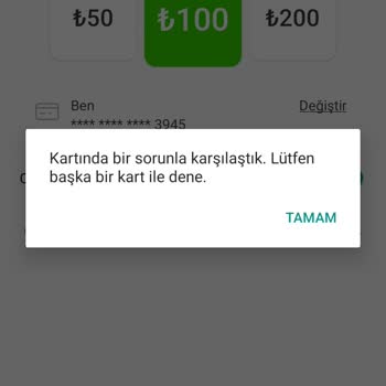 Master Card Kart Yüklediğim Halde Kartta Bir Sıkıntı Var