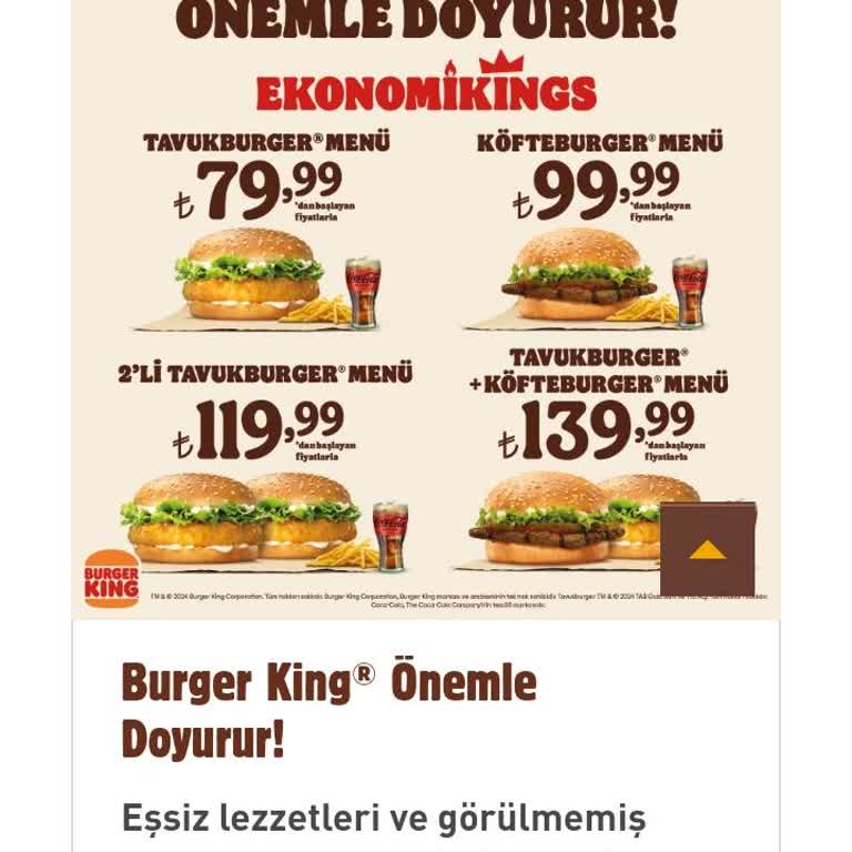 Burger King İnternette Başka Fiyat Şubede Başka Fiyat