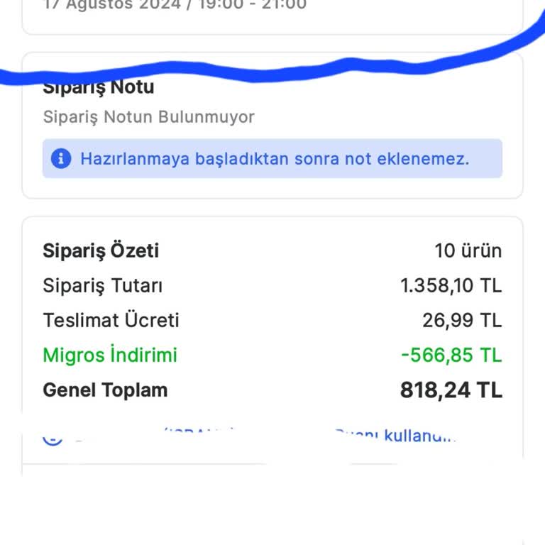 Migros Sanal Teslimat Gecikmesi