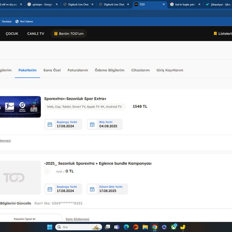 Tod TV Üyelik İptali Yapmak İstiyorum